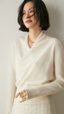 V-Neck Wrap Cashmere Sweater for Women