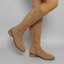 Classic Camel Colored Knee-High Suede Boots for Women