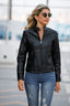 Chic Slim Fit Biker Jacket for Women