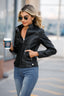 Chic Slim Fit Biker Jacket for Women