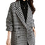 Classic Double Breasted Tailored Checkered Coat for Women