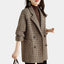 Classic Double Breasted Tailored Checkered Coat for Women