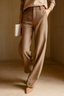 Casual High Waist Tailored Straight Leg Trousers for Women
