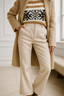 Casual High Waist Tailored Straight Leg Trousers for Women