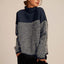 Comfortable Chevron Ribbed Turtleneck Knit Sweater for Women