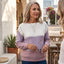 Comfortable Colorblock Boat Neck Knit Sweater for Women