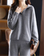 Cozy Polo Collar Knit Two Piece Lounge Set for Women