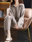 Cozy Polo Collar Knit Two Piece Lounge Set for Women