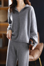 Cozy Polo Collar Knit Two Piece Lounge Set for Women