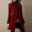 Double Breasted Mid Length Coat With Classic Collar for Women