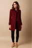 Double Breasted Mid Length Coat With Classic Collar for Women