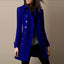 Double Breasted Mid Length Coat With Classic Collar for Women