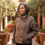 Double Breasted Cotton Blend Brown Coat for Women