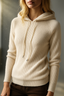 Lightweight Comfortable Ribbed Knit Hoodie for Women