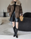 Faux Fur Collar Quilted Puffer Winter Jacket for Women
