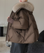 Faux Fur Collar Quilted Puffer Winter Jacket for Women