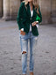 Faux Velvet Single Button Blazer Jacket for Women