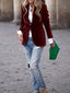 Faux Velvet Single Button Blazer Jacket for Women