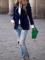 Faux Velvet Single Button Blazer Jacket for Women