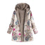 Floral Sherpa Lined Cotton Blend Hooded Coat for Women