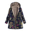 Floral Sherpa Lined Cotton Blend Hooded Coat for Women