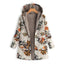 Floral Sherpa Lined Cotton Blend Hooded Coat for Women