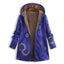 Floral Sherpa Lined Cotton Blend Hooded Coat for Women