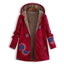 Floral Sherpa Lined Cotton Blend Hooded Coat for Women