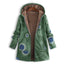 Floral Sherpa Lined Cotton Blend Hooded Coat for Women
