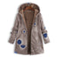 Floral Sherpa Lined Cotton Blend Hooded Coat for Women
