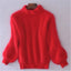 Fuzzy Plush Oversized Turtleneck Sweater for Women