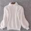 Fuzzy Plush Oversized Turtleneck Sweater for Women