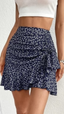 Floral Casual Ruffled Mini Skirt for Women