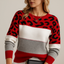 Leopard Print Crewneck Sweater for Women