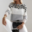 Leopard Print Crewneck Sweater for Women