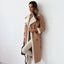 Long Faux Shearling Lined Belted Overcoat for Women