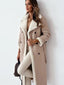 Long Faux Shearling Lined Belted Overcoat for Women