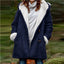 Hooded Wool Blend Lined Coat for Women