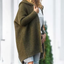 Longline Hooded Open Front Cardigan for Women