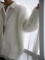 Soft Fuzzy Faux Fur Button Cardigan for Women