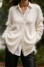 Soft Fuzzy Faux Fur Button Cardigan for Women