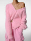 Soft Fuzzy Faux Fur Button Cardigan for Women