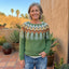 Multicolored Patterned Crewneck Sweater for Women
