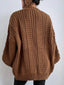 Oversized Cable Knit Button Front Cardigan for Women
