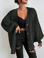 Oversized Cable Knit Button Front Cardigan for Women
