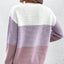 Comfortable Colorblock Boat Neck Knit Sweater for Women