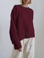 Oversized Long Sleeve Crewneck Sweater for Women