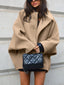 Oversized Single Breasted Button Front Coat for Women