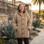 Oversized Hooded Cotton Blend Knit Cardigan for Women