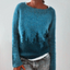 Patterned Crew Neck Long Sleeve Sweater for Women